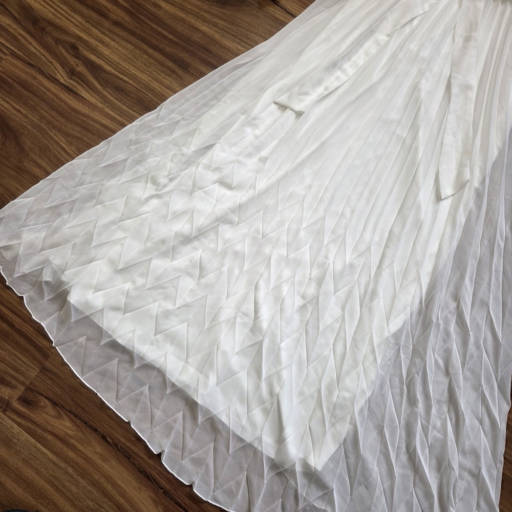 Bisou Bisou By Michele Bohbot White Casual Boho Wedding Dress - Picture 3 of 8
